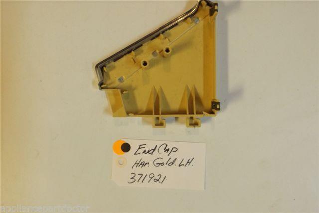 Whirlpool Washer 371921 End cap harvest gold lh used part Whirlpool Washer 371921 End cap harvest gold lh used part